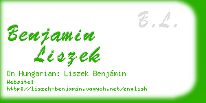 benjamin liszek business card